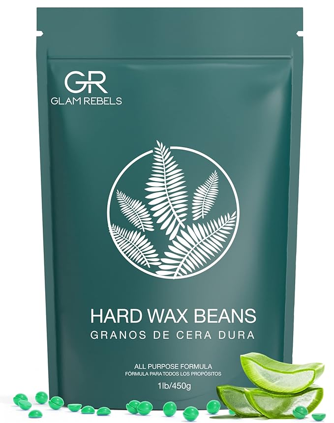 1lb Hard Wax Beads for Hair Removal Sensitive Skin with Pure Aloe, Wax Beans for Brazilian Waxing Bikini Leg Face, Perfect for Full Body Gentle Hair Removal At Home