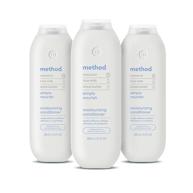 Method Moisturizing Conditioner, Simply Nourish - Revitalizes Dry Hair, Safe for Color-Treated Hair - Sulfate Free and Cruelty Free - 13.5 oz, Pack of 3