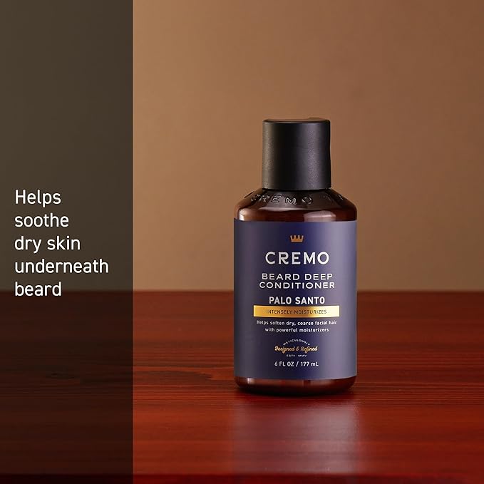 Cremo Palo Santo Beard Deep Conditioner For Men, Helps Soften Dry, Coarse Facial Hair with Powerful Moisturizers, 6 Fl Oz