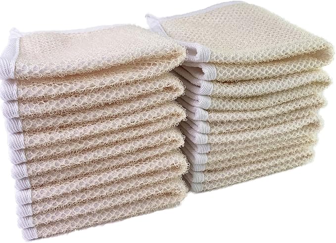 PPHAO - Soft Weave Washcloth for Face - Face Washcloths - Exfoliating Washcloths for Dead Skin - Washcloth Scrubber for Body - Towel - Double Sided Design - 12 Pack