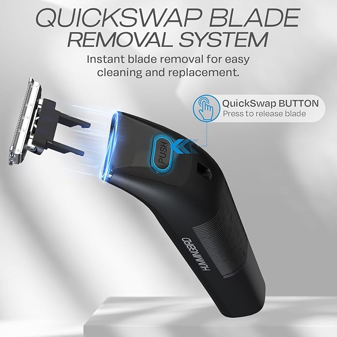 HUMMINGBIRD MK4 Electric Trimmer for Men – Precision Face & Body Hair Trimmer Kit, Waterproof Shaver for Hard to Reach Areas, USB-C Rechargeable, LED Display & Storage Base