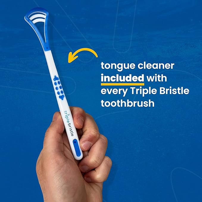 Triple Bristle GO 3-Sided Sonic Electric Toothbrush with Soft Nylon Bristles, Travel Brush for Kids, Adults, Autism and Special Needs