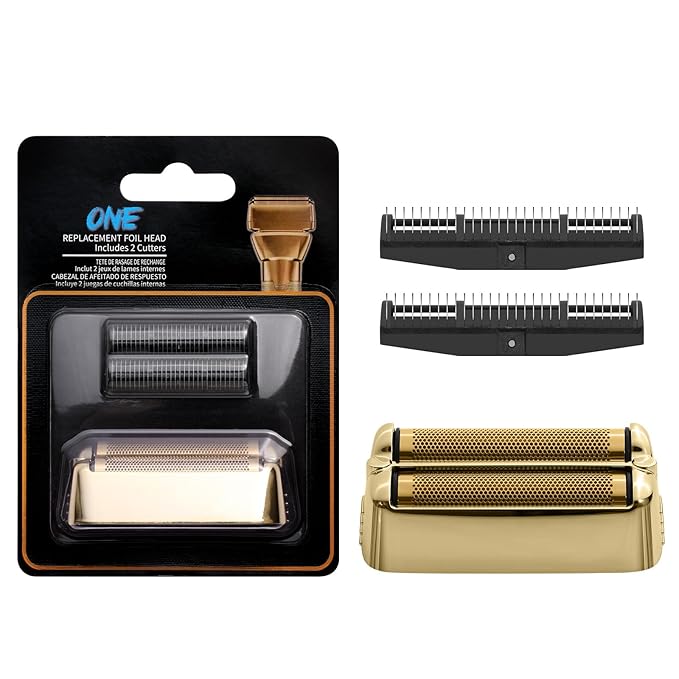 FX79RF2G Replacement Foil and Cutters for BaBylissPRO FXONE Double Foil Stick Shaver, Hypoallergenic Extra-close Shaver Replacement Head, Gold