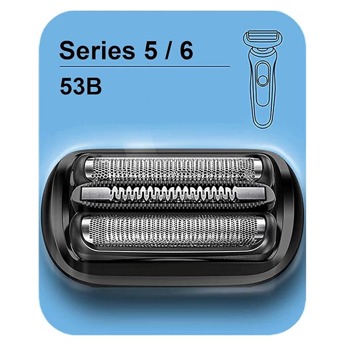 Series 5/6 53B Replacement Head for Braun Electric Foil Shaver, Compatible with New Generation Braun Razors 5020cs 5018s 5035s 5049cs 5050cs 6020s 6040cs 6075cc 6072cc 6090cc (1 Count)