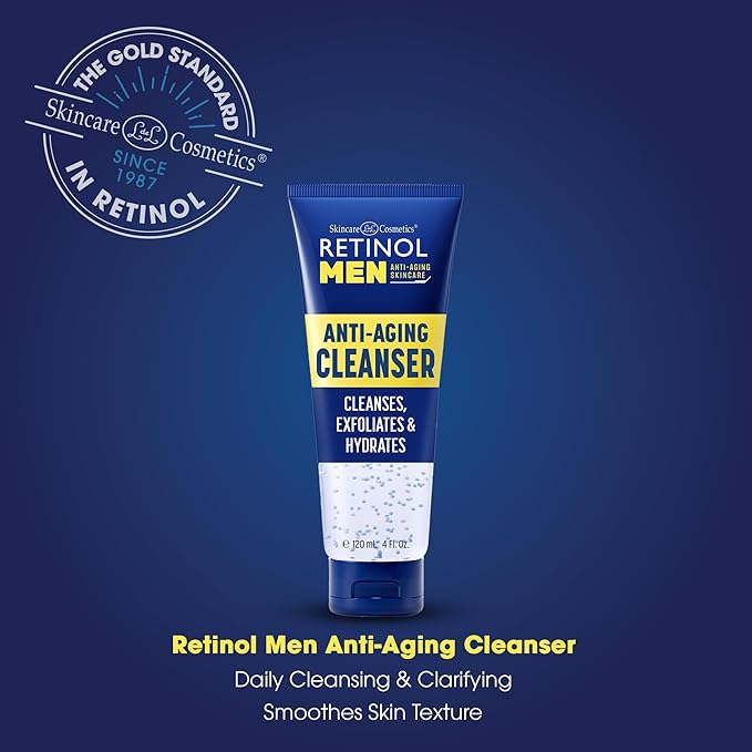 LIVAURA Retinol Men's Gel Cleanser - Gently exfoliates skin for improved texture and radiance and Removes impurities trapped in your pores