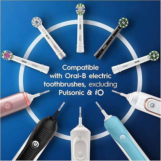 Oral-B Pro Cross Action Black Replacement Brush Heads for Electric Toothbrushes, XXL Pack of 10 Refills