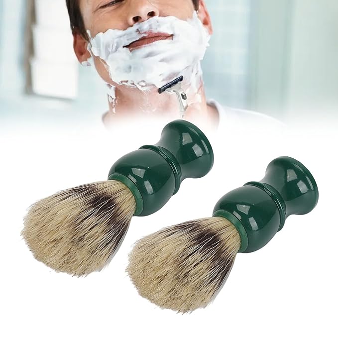 Men Beard Cleansing Brush Rich Foaming Soft Hair Resin Handle Grooming 2pcs