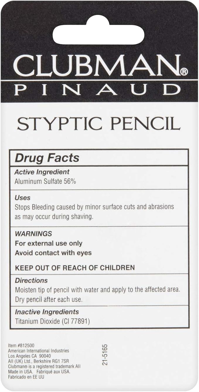 Clubman Pinaud Styptic Pencil Jumbo, Stops Bleeding Fast from Razor Nicks and Minor Cuts, 1 oz (Pack of 4)