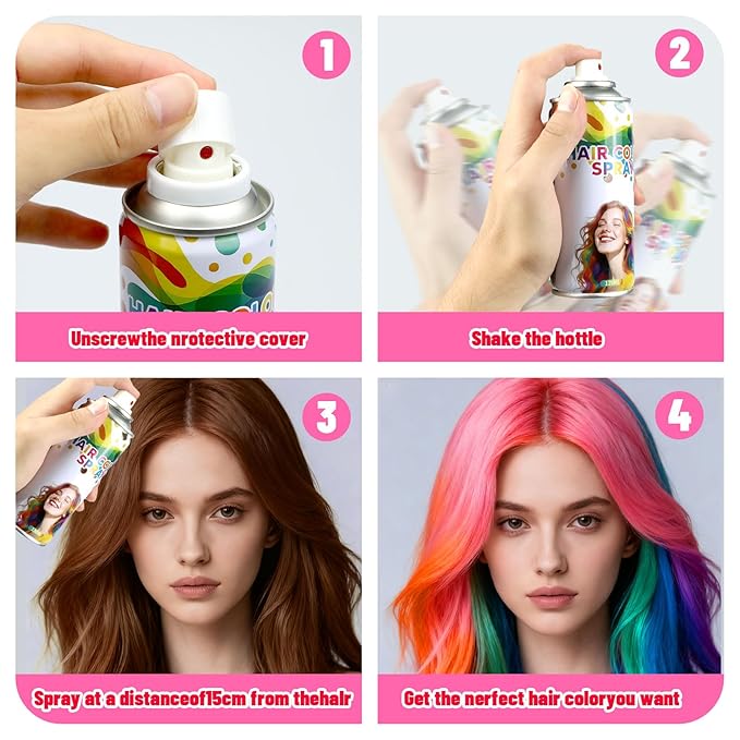 Washable Temporary Hair Color Spray Blue- Instant 1-Day Use Hair Color Wax Kit with FREE Applicator Gloves & Cap for Adults & Kids, Easy Wash Out for Halloween, Cosplay, Carnival, Sports (120 ML)