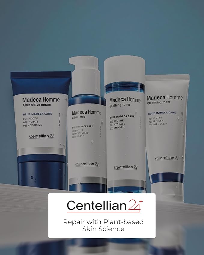 CENTELLIAN 24 Homme Aftershave Cream (1.7fl oz) - Soothing, Moisturizing & Cooling Post Shave Gel Balm. Korean Skin Care Sensitive Skin. TECA, Centella Asiatica CICA, Peppermint & Heartleaf