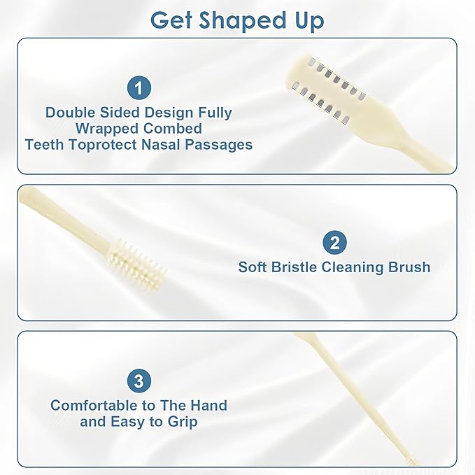 Nasal Hair Cutter,2-in-1 Nose Hair Trimmer,Double Sided Nose Hair Knife,360° Nostril Hair Remover Tool for Men Women,Soft Cleaning Brush
