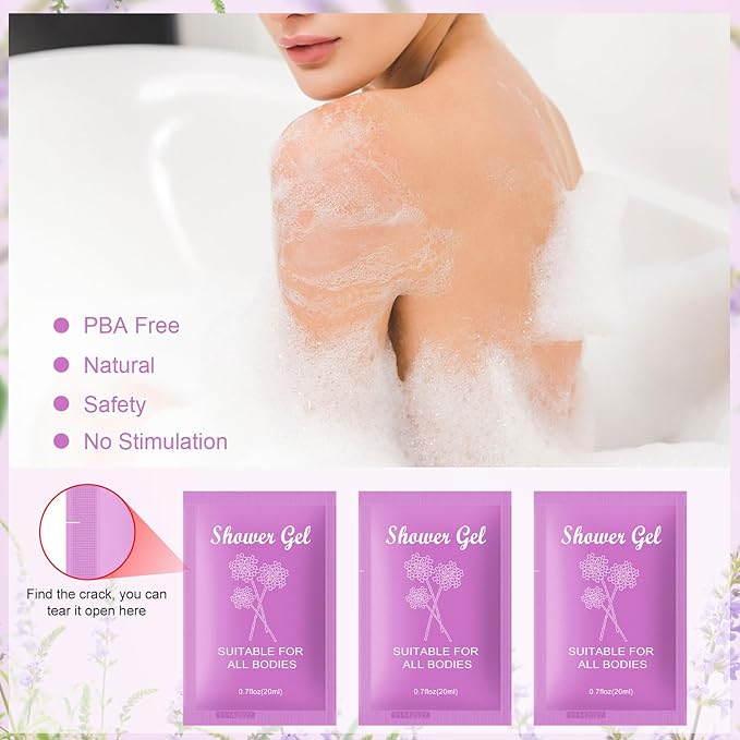 Travel Size Body Wash Bulk,0.7 fl oz (20ml) Small Size Mini body wash,Verbena Scent,Hotel Supplies Bulk for Guests Airbnbs Homes Resorts Offices and Gyms(pack of 10)