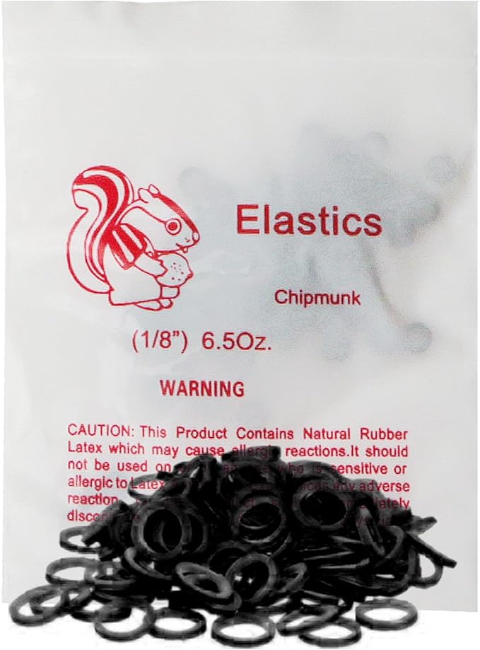 LA MIERE Non latex 100P Black Orthodontic Elastics Dental Rubber Bands Intraoral Black Elastic Bands (Heavy, 6.5 Oz, 1/8"(3.2mm))