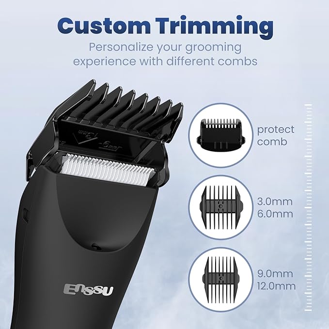 Manscaper for Men, Manscape Body Hair Trimmer for Men with Ceramic Blade & LED Light, Waterproof Electric Shaver Groomer for Pubic Hair, Chest, Legs & Bikini, Pubic Hair Trimmer for Wet/Dry Use