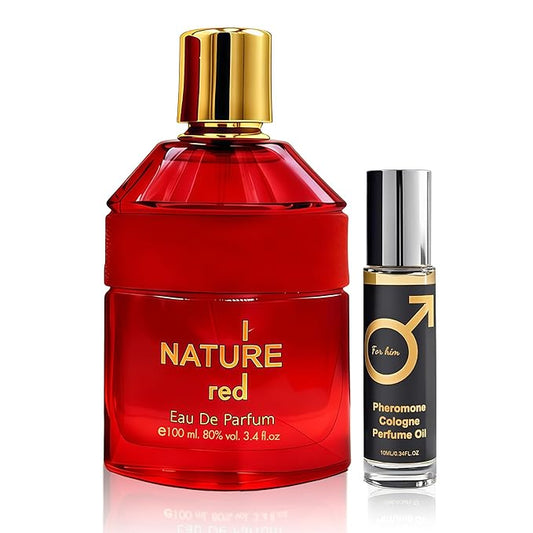 Men’s Eau de Parfum, Citrus Floral Men’s Perfume with Musk & Cedarwood Base, Viva Las Vigas Rose Fragrance I nature Red&Pheromone