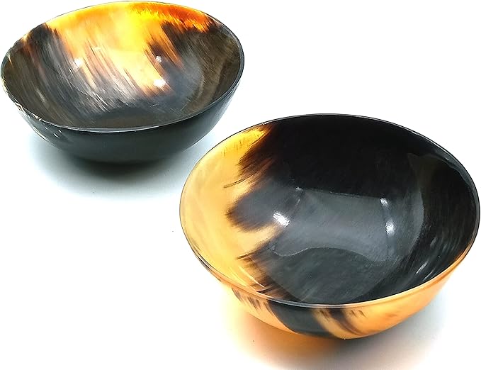Shaving & Serving Bowl Natural Yak Horn Shaving Soap Bowl Shaving Cup for Men Real Horn Shave Bowl Lathering Up Shaving Soap Cup Bowls.Gift for Husband Boyfriend 5”RoundX2”deep