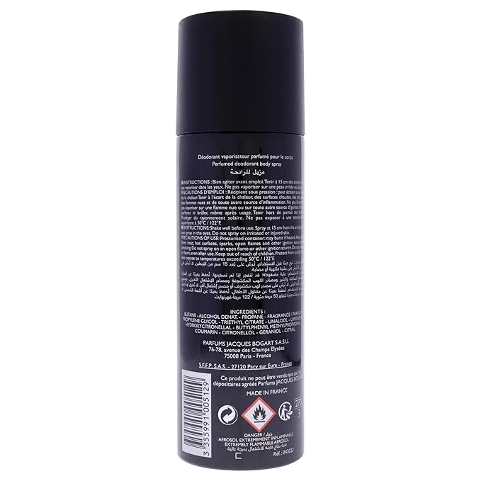 Silver Scent Intense by Jacques Bogart for Men - 6.66 oz Body Spray (Pack of 2)