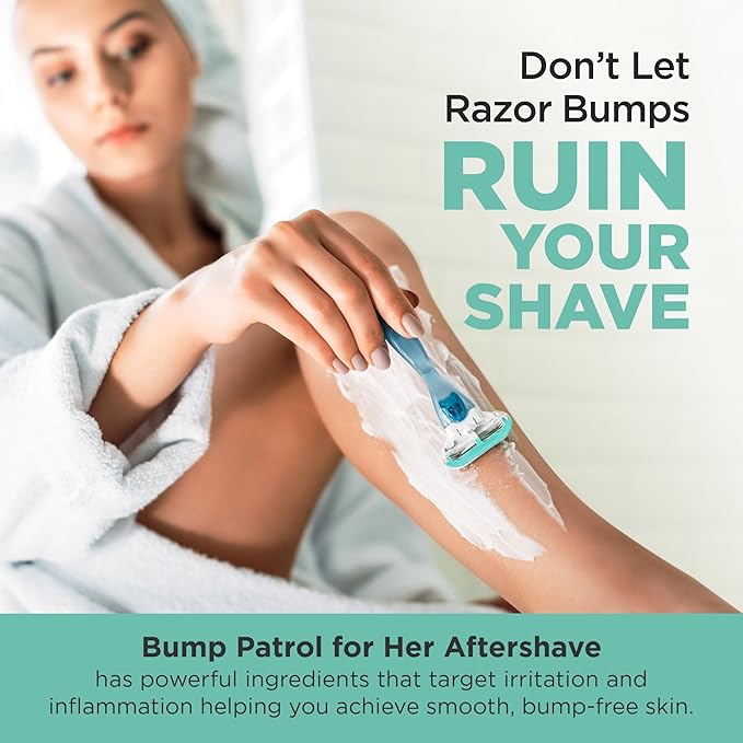 Bump Patrol bump patrol aftershave for Women, Calm & Hydrating after shave for women - ingrown hair treatment, Razor Bumps & Burn Relief, Rose & Lavender Scent, Dye & Sulfate Free - 2 Fl Oz