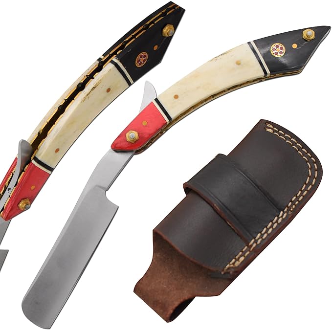 Straight Razor | Straight Edge-Razor Rosewood Handle- Sharp | High Hardness Stainless Steel Cutthroat Straight Edge Blade | Barber Razor (218) BR