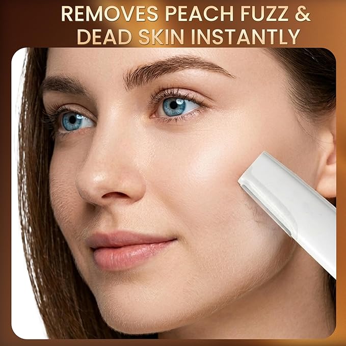 Sonic Dermaplane for Women Face Eyebrow Trimmer Peach Fuzz Facial Hair Removal with Led Light 3 Speeds Rechargeable Dermaplaning Tool with 4 Replaceable Blades(SILVER)
