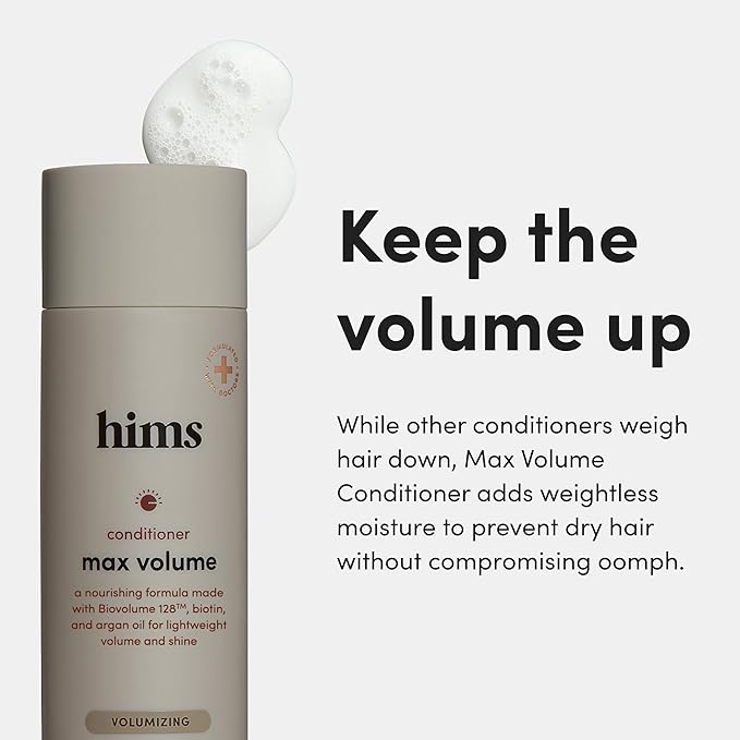 hims Max Volume Conditioner - Biovolume 128, Biotin & Argan Oil - Volumizing & Hydrating Conditioner - Paraben-Free & Sulfate-free - Citrus Spice Scent - 6.4 Fl Oz, 2 Pack
