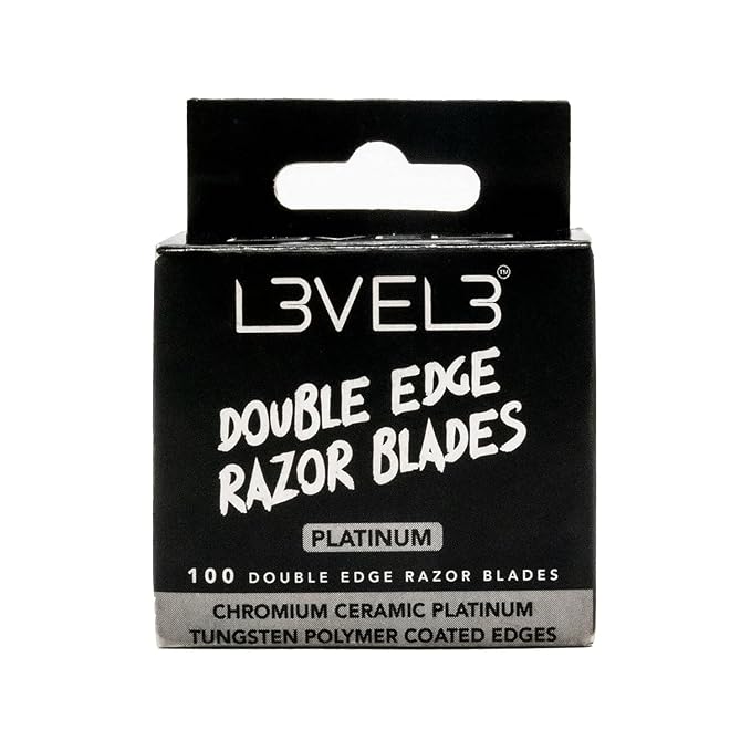 L3 Double Edge Razor Blades - Platinum Coated, Stainless Steel Razor Blades for the Close Shave - for Double Edged Safety Razors - 100 Count (3)