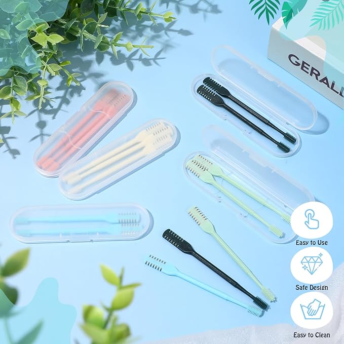 15 Pcs 2-in-1 Nasal Hair Cutter Travel Double Sided Nose Hair Trimmer for Women Men Portable 360 Rotating Manual Nose Nasal Knife Soft Cleaning Brush with 5 Box Travel Package Multicolor