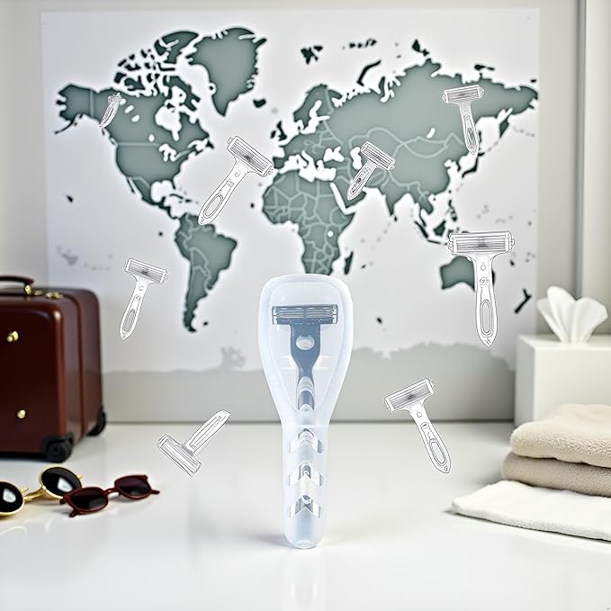 Transparent Portable Travel Men Manual Razor Protector Plastic Box Cover Container Storage Shaver Holder Protector Case Organizer,Electric Shavers, Men's Electric Shaver Accessories