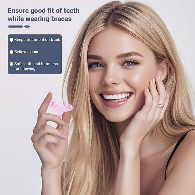 Chewies for Invisalign Aligners, Orthodontic Aligner Chewies Durable Aligner and Retainer Tray Seaters Medical Grade Silicone (Pack of 2) (Pink)