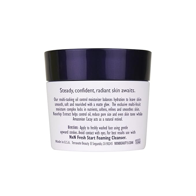 NxN Balance Beam Oil Control Gel Cream Face Moisturizer, Natural Anti Aging Formula for Oily or Combination Skin, Men and Women, 1.7 Oz