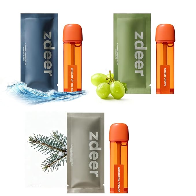 ZDEER Smart Electric Oral Spray Refill for PW13, 3 Minty & Fruity Flavors (3 Pods), Alcohol Free Breath Spray for Bad Breath
