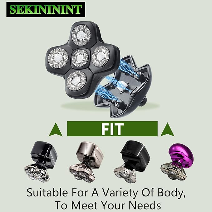 Newly Upgraded Replacement Heads for Skull Shaver Pitbull Platinum Pro Butterfly Kiss and Palm Hypo-Allergenic Electric Razors SK5