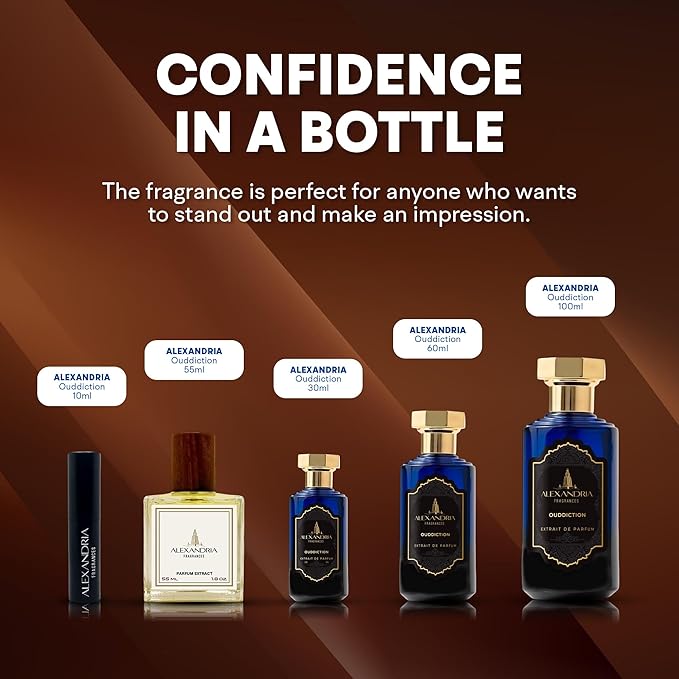 Alexandria Fragrances Ouddiction Perfume - Premium Parfum with Rich Oud and Leather Notes - Long Lasting Eau de Parfum for Men and Women - Luxury Men’s Cologne for Every Occasion - 30ml