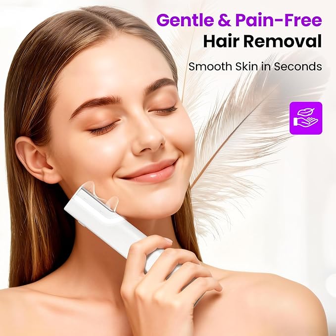 Electric Sonic Face Razor Tool for Women with 10 Replacement Blades, 3 Adjustable Speeds, Gentle Peach Fuzz Remover for Face Exfoliation and Hair,Built-in LED Light Dermaplane Razor Eyebrow Trimmer