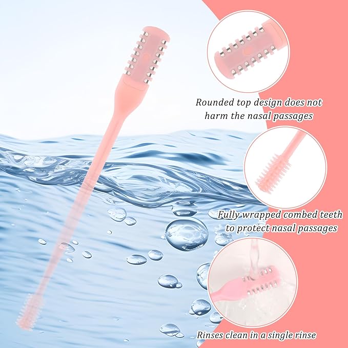 15 Pcs 2 in 1 Nasal Hair Cutter,Manual Nose Hair Cutter for Women,Portable 360° Rotating Manual Nose Hairs Trimmer for Women,Double Sided Nasal Hairs Cutters for Men with Cleaning Brush