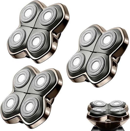 Replacement Blade Shaver PRO 4 Head for Electric Shaver Compatible with Skull Pitbull, Butterfly Kiss PRO & Palm Shavers (3Pack)