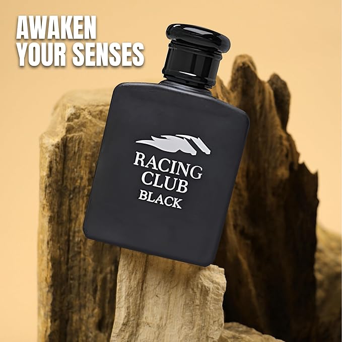 Racing Club Black Men Cologne Fresh Scent Eau De Toilette Spray, Fragrance For Men Long-Lasting Cologne Choice For Daily Wear Elegant 100ml Bottle