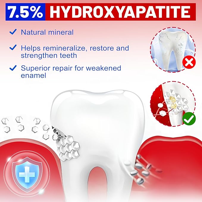 Woadee SP-6 Hydroxyapatites Toothpaste, SP-6 Probiotic Whitening Toothpaste,6 Probiotics Hydroxyapatites Formula for Teeth Whitening, Strengthening and Enamel Protection，Mint Flavor, Fresh Breath