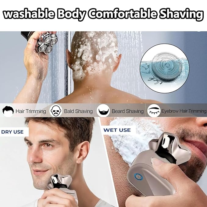 Head shaver replacement heads Compatible With skull shaver replacement Heads, Compatible With pitbull gold pro head shaver And Sliver For Pitbull Platinum Pro And For Palm Electric Razors 8 Pack