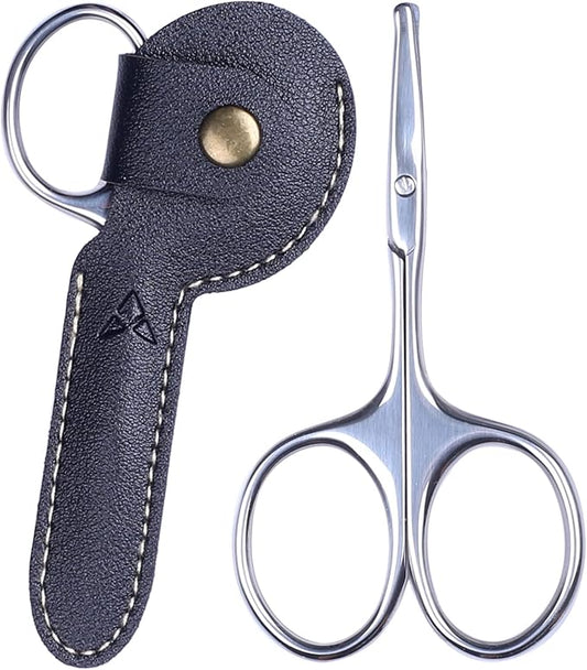 YOUYISI 3.75" Nose Hair Scissors, Round Tip Small Facial Mustache Scissors for Men's Trimming
