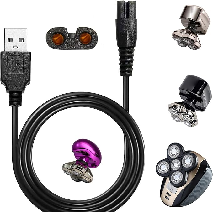 Universal Head Shaver Power Charger Cord Compatible with Skull SHAER FreedomShaver and Some Brands., Head Shaver Charger Cord for Many Brands
