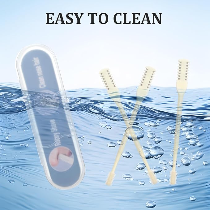Bremorou Nose Hair Trimmer 3 Pcs Double Sided Knife Cutter 2-in-1 Nose Manual Trimmer 360° Rotating Nasal Hair Razor Portable Cutter Clippers for Men Women (White)