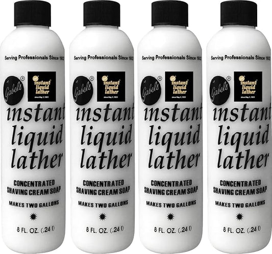 (8oz) Concentrated Gabel's shaving soap (4) for Lather Machine. Authentic Manufacturer Direct sealed bottle with black logo label