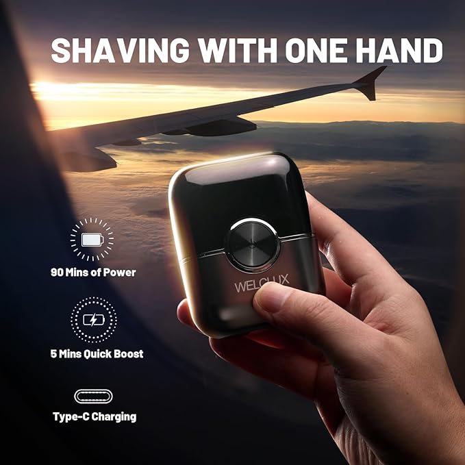 Rechargeable Electric Razor for Men: Mini Foil Shavers for Men with 4 Floating Blades - Dual-Speed & LED Display, 120Min Runtime, IPX7 Waterproof Face Shaver, USB-C
