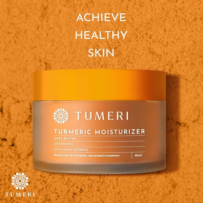 TUMERI Turmeric Face Moisturizer Cream and Body Cream 60 ml – Nourishing and Hydrating Face Cream for Dry Skin – Infused with Turmeric Curcumin, Shea Butter, Colloidal Oatmeal