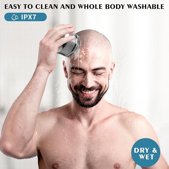 Head Shavers for Bald Men, Electric Shavers Razor, Rechargeable Bald Head Razor, 360°Close Shave for Men, 5D Magnetic Bald Head shavers Waterproof Mens Head Shaver for Wet/Dry Use (Silver)
