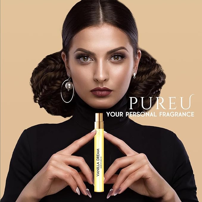 PUREU Pheromones Perfumes for Women & Men Amber Vanilla Long Lasting Pheromone Perfume Oils Cologne for Men Wife Gift Ideas.Travel Size 0.4oz/12 mL