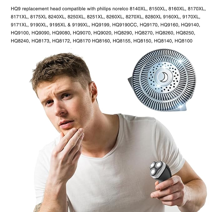 6 Pack HQ9 Replacement Shaver Heads Compatible with Philips Norelco, HQ9 Replacement Blades for Philips Electric Shaving HQ8120, HQ8140, HQ8142