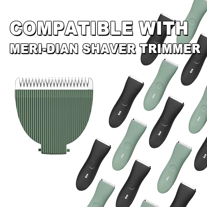 4 Packs Green Replacement Blades for Meri-dian Trimmer,Compatible with Meridian Body Trimmer Onyx & Sage，Hygienic Ceramic Replacement Blades