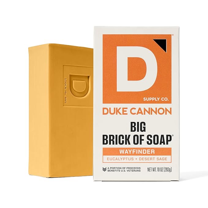Duke Cannon Supply Co. Extra Large Bar Soap - Men's Natural Soap with Masculine Scents - Made in the USA with Domestic & Globally Sourced Materials - All Skin Types - Big Brick - Wayfinder,10 oz